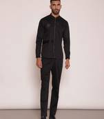 Black & silver cotton satin embroidered shirt