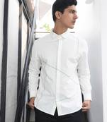 White cotton embroidered shirt