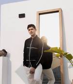 Black cotton embroidered shirt