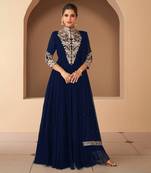 Royal Blue Georgette Embroidery Anarkali Salwar Kameez