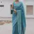 Skyblue silk blend sarees with blouse