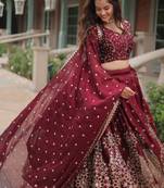 Pure silk heavy fully stitched lehenga set