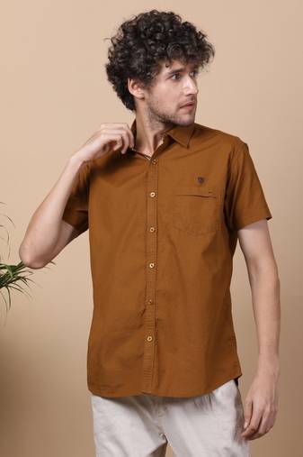 Men's linen blend casual shirt | half sleeves shirt for men