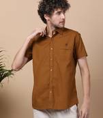 Men's linen blend casual shirt | half sleeves shirt for men