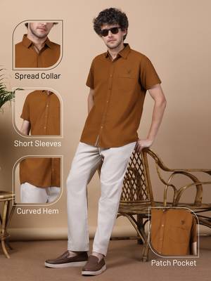 Men's linen blend casual shirt | half sleeves shirt for men 2