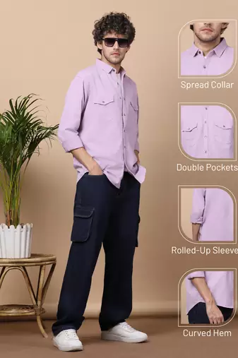 Men's cotton twill snap button shirt | shirt for men