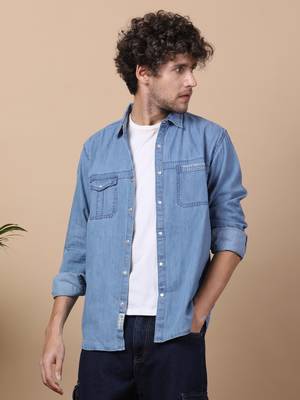 Men's denim snap button shirt | shirt for men 1