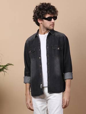 Men's denim casual shirt | double pocket shirt 1
