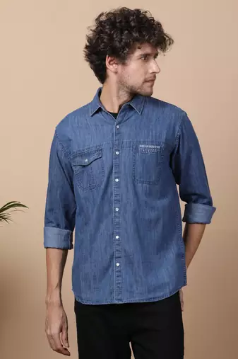 Men's denim snap button shirt | shirt for men