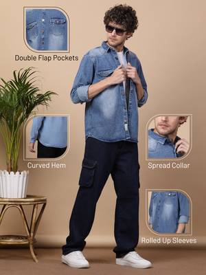 Men's denim casual shirt | double pocket shirt 2