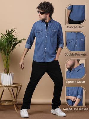 Men's denim snap button shirt | shirt for men 2