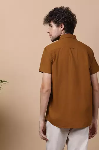 Men's linen blend casual shirt | half sleeves shirt for men