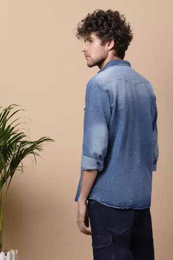 Men's denim casual shirt | double pocket shirt
