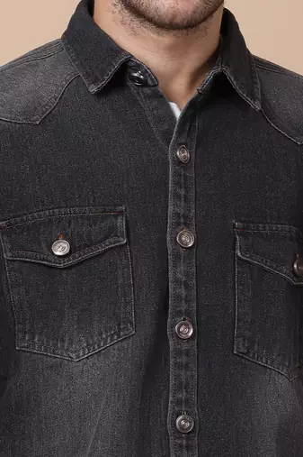 Men's denim casual shirt | double pocket shirt