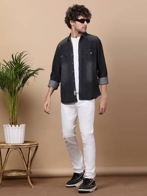 Men's denim casual shirt | double pocket shirt 5