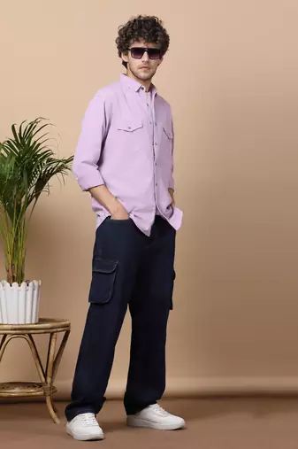 Men's cotton twill snap button shirt | shirt for men