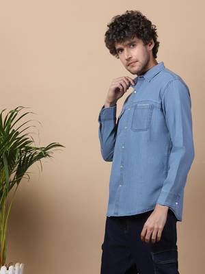 Men's denim snap button shirt | shirt for men 3