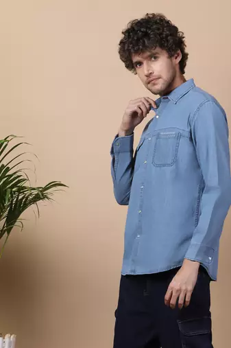 Men's denim snap button shirt | shirt for men