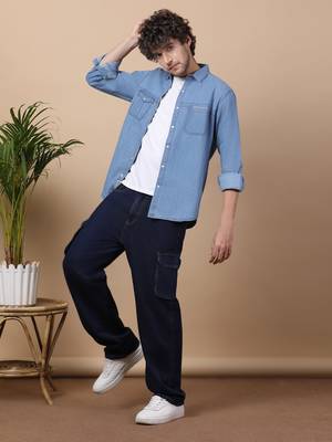 Men's denim snap button shirt | shirt for men 5