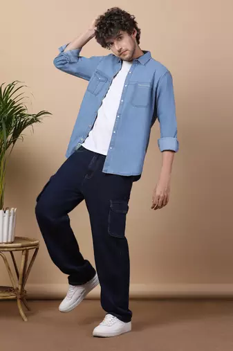 Men's denim snap button shirt | shirt for men
