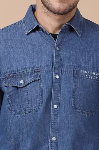 Men's denim snap button shirt | shirt for men
