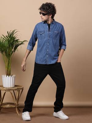 Men's denim snap button shirt | shirt for men 5