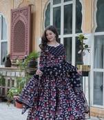 Pure cotton anarkali kurta pant with dupatta sets