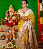 Traditional kanjivaram styled art-silk saree