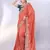 Rust orange art silk saree with embroidered border