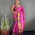 Magenta & navy blue cotton silk saree