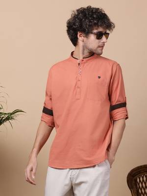Organe linen cotton short kurta 1