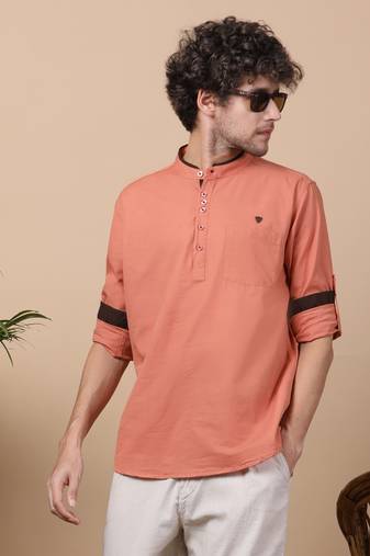 Organe linen cotton short kurta