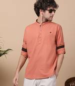 Organe linen cotton short kurta