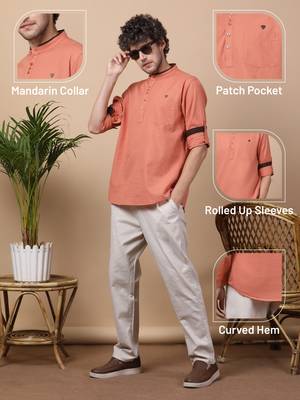 Organe linen cotton short kurta 2