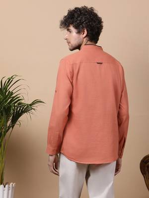 Organe linen cotton short kurta 4