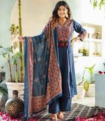 Multi color Cotton cambric Anarkali set