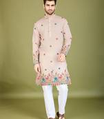Ivory exclusive festival wear viscose silk thread & sequence embroidered work kurta