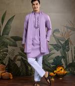 Dusty pink Viscose Rayon Real mirror work kurta with dupatta