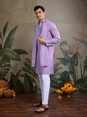 Dusty pink Viscose Rayon Real mirror work kurta with dupatta 5
