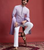 Dusty Purple viscose real mirror work kurta with dupatta collection