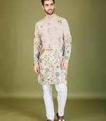 Exclusive wedding wear viscose rayon thread embroidered work kurta only