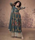 Green Georgette Anarkali Salwar Suit for Women