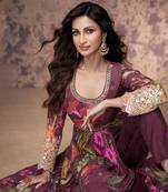 Wine Georgette Anarkali Suit for Women