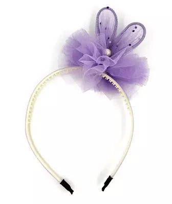 Adorable Purple Bunny Ear Tulle Headband  1