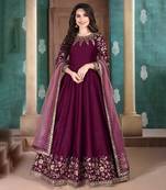 Magenta Silk Anarkali Suit for Wedding
