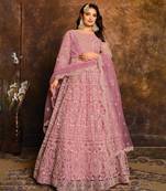 Pink Net Anarkali Salwar Suit