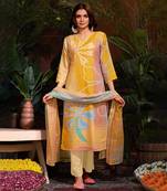 Mustard Cotton Kurta Pant with Dupatta