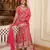 Rani Pink Silk Kurta Pant Set with Dupatta