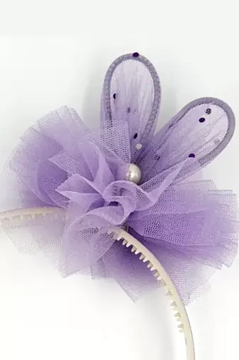 Adorable Purple Bunny Ear Tulle Headband 