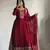 Maroon Georgette Gown with Duppata Stitched
